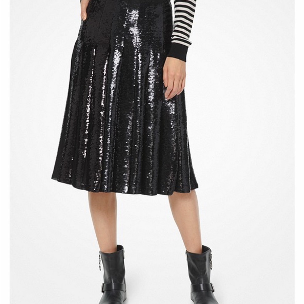 Michael Kors Sequin Pleated Skirt